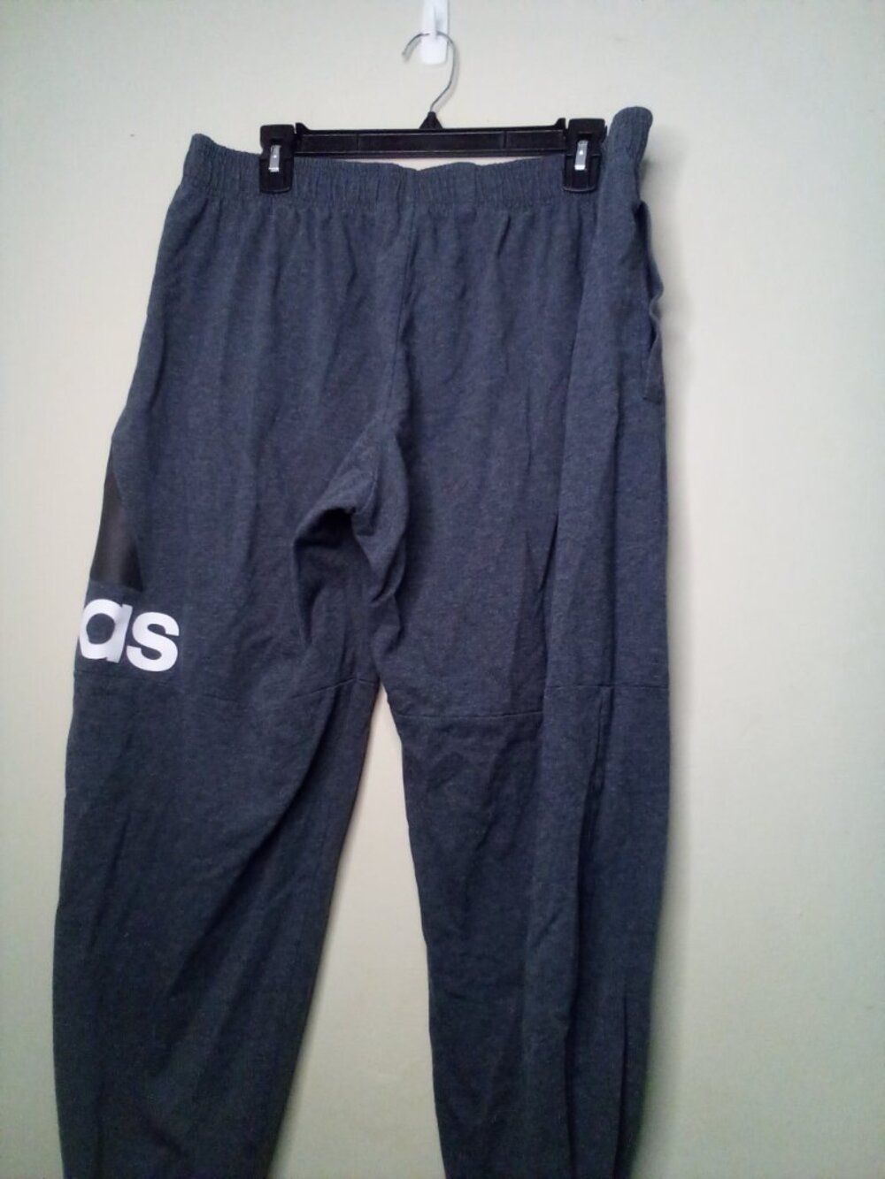 Adidas Jogger Pants Men XL Spellout Logo Elastic Gray - Picture 14 of 14